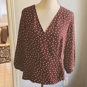 NWT burgundy, ivory blouse